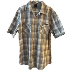 Enyce Men's Gray Grey White Short Sleeve Button Up Hip-Hop Y2K-Inspired 3XL‎